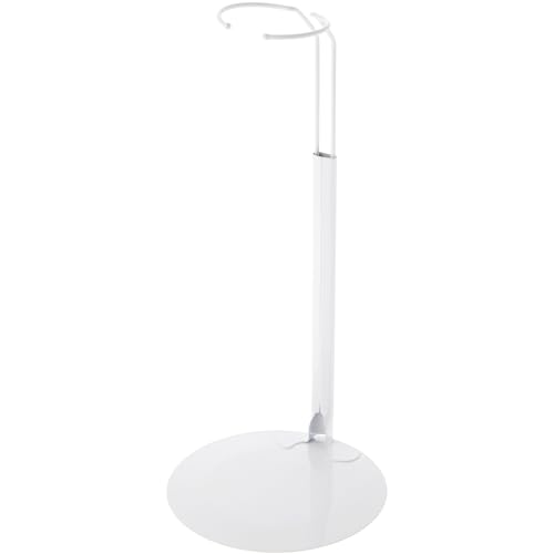 Plymor DSP-10W White Adjustable Doll Stand, fits 16, 17, 18, 19, 20, 21, 22, 23, and 24 inch Dolls or Action Figures, Waist is 2.5 to 3.5 inches Wide, 7 to 9 inches Around