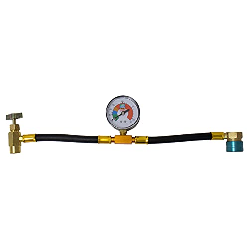 ZeroR Performance Booster Recharge Kit for R1234YF Refrigerant AC Systems 12" HD Brass Can Tap Hose Gauge 3 Cans