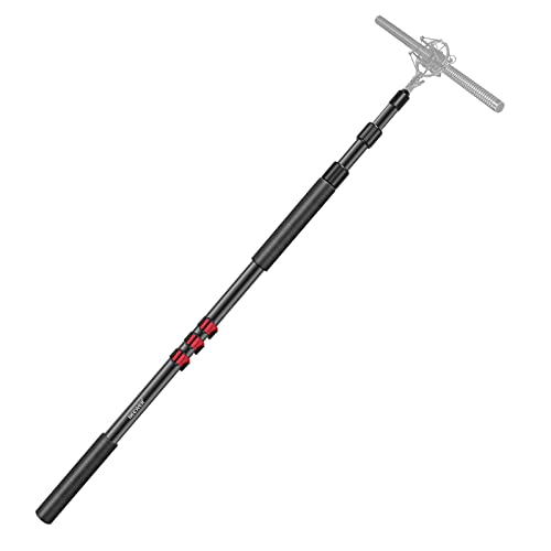 NEEWER NW-7000 Microphone Boom Arm, 3 Section Extendable Handheld Mic Arm with 3/8" 3/8" to 5/8" Screw Adapter, 3ft to 8ft Adjustable Length,Auxiliary
