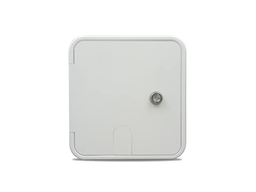 Thetford 94337 Large 30/50 Amp Electric Cable Hatch with Keyed Entry - Polar White