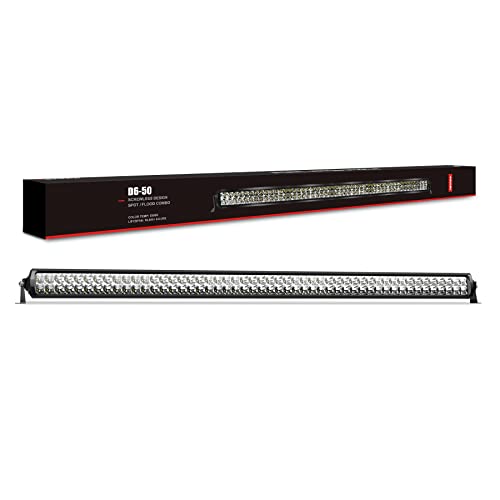4WDKING LED Light Bar 50 inch IP68IP69K Waterproof Dual Row Off Road Light Bar with DT Connector 500W Flood and Spot Combo Beam Work Light for Truck Cars ATV UTV Boat