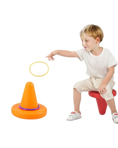 8 Packs with16 Ring One-Horned Chair,Kids Unicorn Toys Swivel Chair,Spinning Chair Ring Toss Game Sensory Integration Training,Develop Intelligence Exercise Physical Coordination 9.45" D x 9.45" H