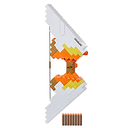 Nerf Minecraft Sabrewing Motorized Blaster Bow, 8 Elite Darts, 8-Dart Clip, Electric Full Auto Toy Foam Blasters, Minecraft Toys for 8 Year Old Boys and Girls and Up