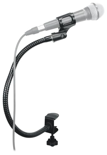 Rockville GN20 20" DJ Gooseneck Microphone Stand, Clamps to Any Table or Stand