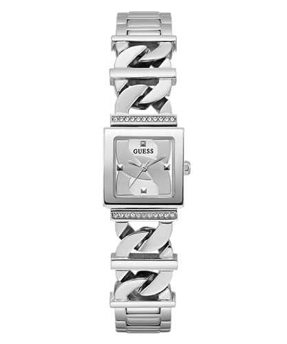 GUESS Women's 20.8mm Watch - Silver Tone G-Link Silver Dial Silver Case
