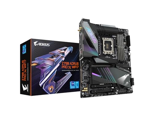 GIGABYTE Z790 AORUS PRO X WIFI7 LGA 1700 Intel Z790 X ATX Motherboard with DDR5, 5 M.2, PCIe 5.0, USB 3.2 Type-C, Wi-Fi 7, 5GbE LAN, Q-Flash Plus, EZ-Latch Plus