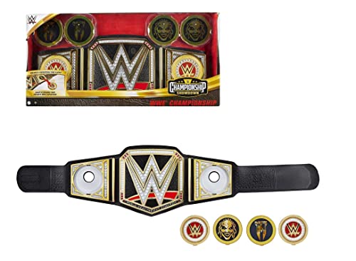 Mattel WWE Championship Showdown Deluxe Role Play Title, Authentic Styling with 4 Swappable Side Plates, Adjustable Belt for Kids Ages 6 Years Old Up