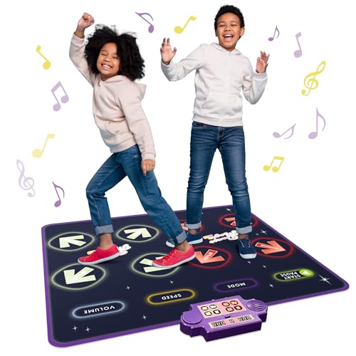 JOYBERRI Dance Mat - with 8 Levels Songs, 3 Speeds and 2 Modes - Light Up Electronic Kids Dance Mat for Kids Ages 4-8, 8-12, Toddlers 3-5 / Dance Pad, Dancing Mat Toy Gift for Girls and Boys