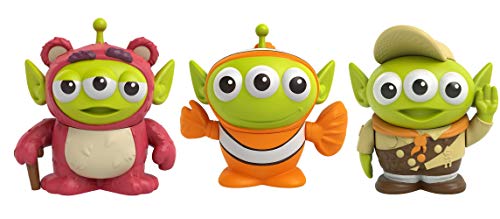 Mattel Pixar Alien Remix Lotso Nemo Russell 3-Pack Character Figures in a Pizza Box Package, 3-in Toys from Mattel Disney Pixar Movies Toy Story Finding Nemo Up, for Collectors Ages 6 Years Older