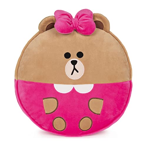 GUND LINE Friends Choco Round Body Pillow Soft Plush, Brown and Pink, 12