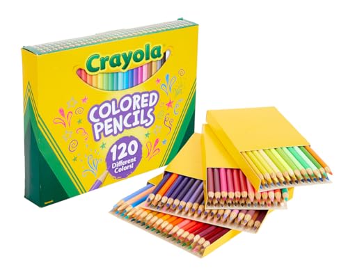 Crayola Colored Pencils Set 120ct, Coloring Book Pencils, Kids Art Supplies, Bulk Colored Pencils, Presharpened, Holiday Gifts, Ages 3+