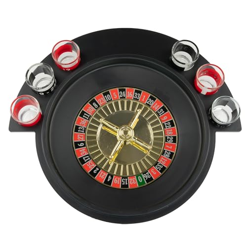 Spin to Win: Fairly Odd Novelties Shot Glass Roulette Set, 6 Glasses, 2 Balls, Party Favorite, Perfect for Groups, 11.25" Diameter