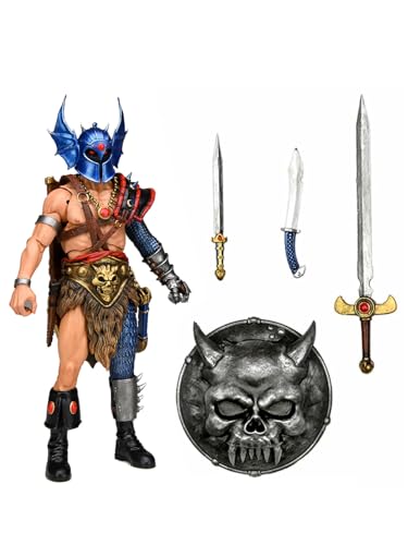 NECA Dungeons and Dragons Warduke Ultimate 7-Inch Action Figure with Longsword, Attachable Flame Effect, Short Sword, Dagger, Skull Shield and Interchangeable Hands