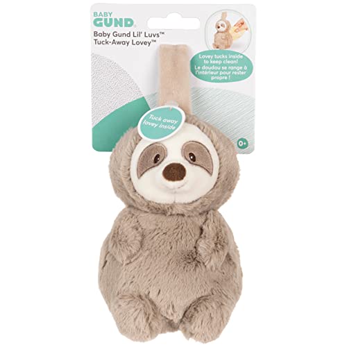 GUND Baby Lil Luvs Tuck-Away Lovey, Reese Sloth, Ultra Soft Animal Plush Toy with Built-in Baby Blanket for Babies and Newborns