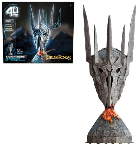 4D Build, Lord of The Rings Sauron Helmet 3D Model Kit 203 Pcs, Desk Dcor Adult Puzzles for LOTR Fantasy Book Fans, 3D Puzzles for Adults Teens 12+