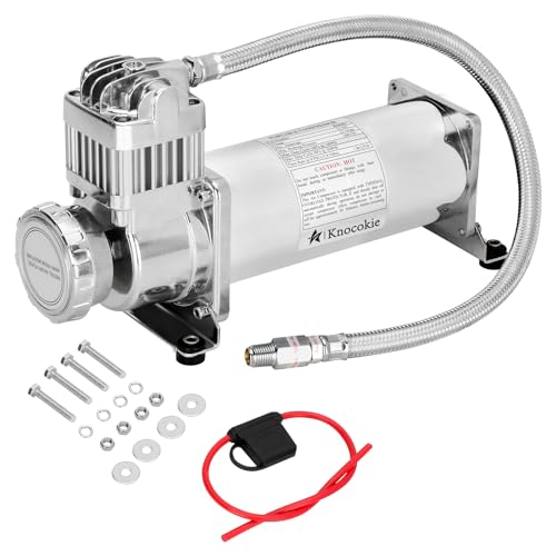 Heavy-Duty 200 PSI Air Compressor - 1.86CFM Train Horn Compressor with 1/4" NPT. Universal Replacement for Truck/Suspension/Ride/Bag kit/System. Fits All 12v Vehicles, Replacement for 444C