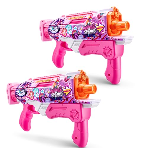 X-Shot Fast-Fill Skins Pink Hyperload 2 Pack by ZURU, Watergun, Water Blaster Toys, 2 Blasters Total, Fills with Water in just 1 Second!