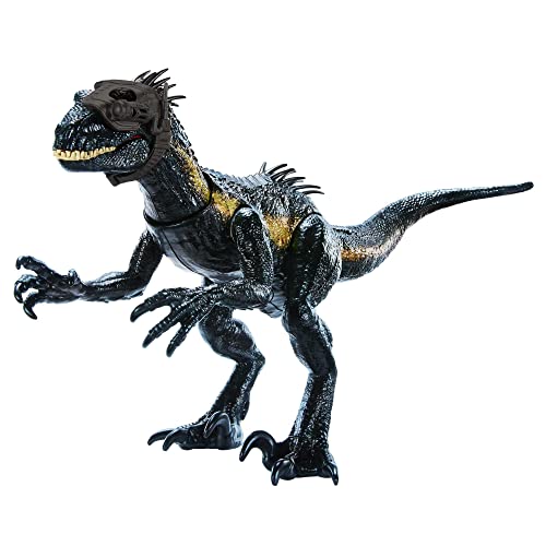 Mattel Jurassic World Track 'n Attack Dinosaur Action Figure, Indoraptor Toy with Lights, Sound, Motion Accessories, Plus Downloadable App AR