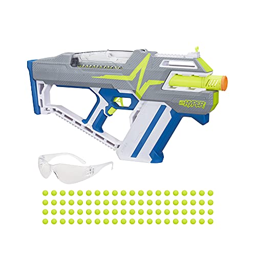 Nerf Hyper Mach-100 Fully Motorized Blaster, Eyewear, Up to 110 FPS Velocity, Easy Reload