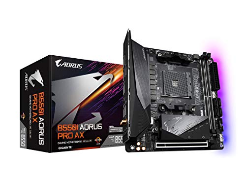 GIGABYTE B550I AORUS PRO AX AM4 AMD/B550/Mini-Itx/Dual M.2/SATA 6Gb/s/USB 3.2 Gen 1/WiFi 6/2.5 GbE LAN/PCIe4.0/Realtek ALC1220-Vb/DisplayPort 1.4/2xHDMI 2.0B/RGB Fusion 2.0/DDR4/Gaming Motherboard