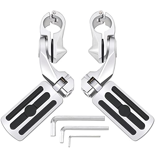 KONDUONE Motorcycle Highway Pegs Foot Rests fit 1.25" Engine Guard Parts Replacement for 1 1/4 Harley Davidson Road Glide, Electra Glide, Road King, Street Glide