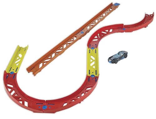 Hot Wheels Toy Car Track Set, Track Builder Unlimited Playset Premium Curve Pack, 16 Component Parts 1:64 Scale Vehicle