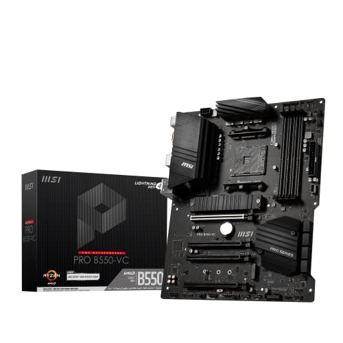 MSI PRO B550-VC ProSeries Motherboard AMD AM4, DDR4, PCIe 4.0, SATA 6Gb/s, M.2, USB 3.2 Gen 2, HDMI/DP, ATX