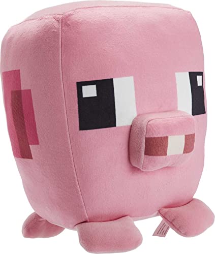 Mattel Minecraft Cuutopia 10-in Pig Plush Character, Soft Rounded Pillow Doll, Video Game-Inspired Collectible Toy Gift for Ages 3 Years Older