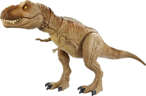 Mattel Jurassic World Epic Roarin Tyrannosaurus T Rex Large Action Figure, Primal Attack Feature Sound, Realistic Shaking