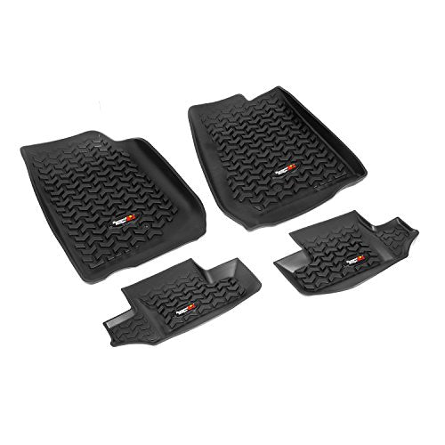 Rugged Ridge Floor Liner Set for Jeep Wrangler JK Front Rear, 4-Piece Set, All-Terrain, Black 12987.02 Fits 2007-2018 Jeep Wrangler JK