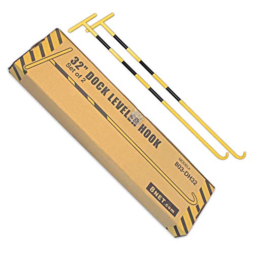 8 NET T-Style Wheel Pin Puller Handle, 32 Black Yellow Pulling Hook for Dockleveler, Manhole Cover Hook, Industry Standard, Each Pack Contains 2 Pieces
