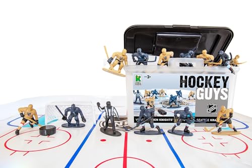 Kaskey Kids NHL Hockey Guys Vegas Golden Knights vs Seattle Kraken - Inspires Kids Imaginations with Endless Hours of Creative Play, Includes 2 Teams Accessories 25 Pieces in Every Set