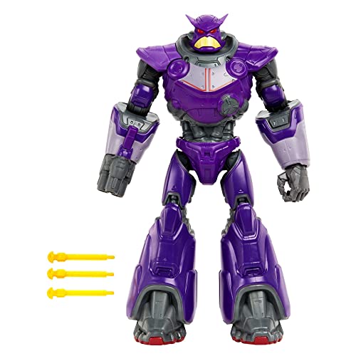 Mattel Disney Pixar Lightyear Action Figure, Blaster Attack Zurg with Lights, Sounds, Blaster 3 Projectiles, 12-inch Scale