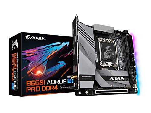 GIGABYTE B660I AORUS PRO DDR4 B660/ Intel/LGA 1700/ Mini-ITX/ DDR4/ Single M.2/ PCIe 4.0/ USB 3.2 Gen2 Type-C/WiFi 6 802.11ax/ Intel 2.5GbE LAN/Gaming Motherboard