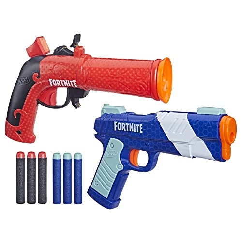 Nerf Fortnite Dual Pack Includes 2 Blasters Flint-Knock LP and 6 Elite Foam Darts