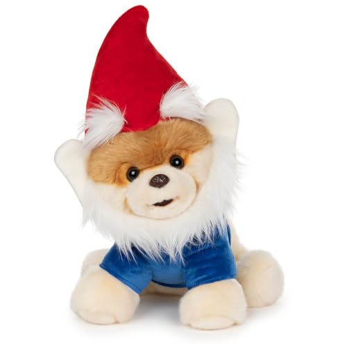 GUND Boo, The Worlds Cutest Dog Garden Gnome Plush, Stuffed Animal, Spring Decor, Red and Blue, 9