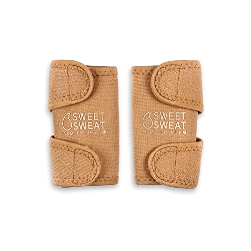 Sports Research Sweet Sweat Arm Trimmers for Men Women Increases Heat Sweat Production to The Bicep Area Includes Mesh Carrying Bag Sand, Large
