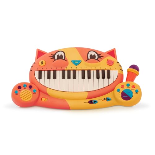 B. toys- Meowsic- Interactive Cat Piano Toy Piano Microphone Musical Instrument For Toddlers, Kids 20+ Songs, Sounds Recording Feature 2 Years +
