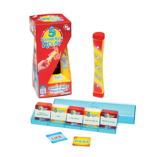 5 Second Rule Relay - Family Party Game - Electronic Relay Baton - Shout It Out Pass It Fast! - for 2 or More Players, for Kids Ages 8 and Up