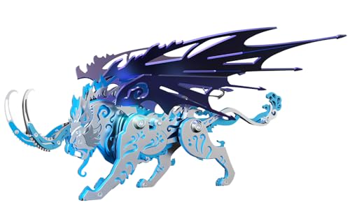 3D Metal Puzzles for Adults,3D Metal Model Kits Mechanical Qiong Qi Blue,Steel 3D Puzzles Stainless Steel Ornaments for Adults Home Decor Art Craft Gifts Toys