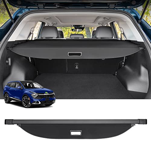 Powerty Cargo Cover for 2023 2024 2025 Kia Sportage Accessories, Canavas Texture Retractable Rear Trunk Cargo Luggage Cover Securty Shield Shade