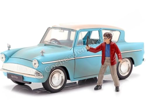 Jada Toys 1:24 Harry Potter and 1959 Ford Anglia Die-Cast Vehicle, Rusty Blue
