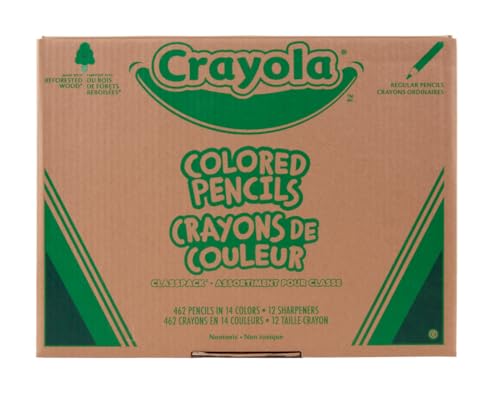 Crayola Colored Pencil Classpack 462ct, Bulk Colored Pencils, 14 Assorted Colors, School Supplies for Teachers, Ages 3+