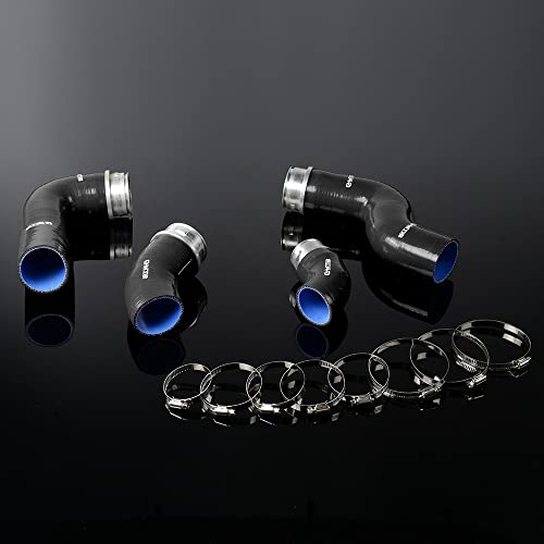 G-PLUS Silicone Intercooler Boost Hose Kit Clamps Compatible With 1996-2005 VW Golf IV MK4 BORA 1.8T Compatible With VW GOLF GTI MK5 MKV FSI 2.0T Turbo Black
