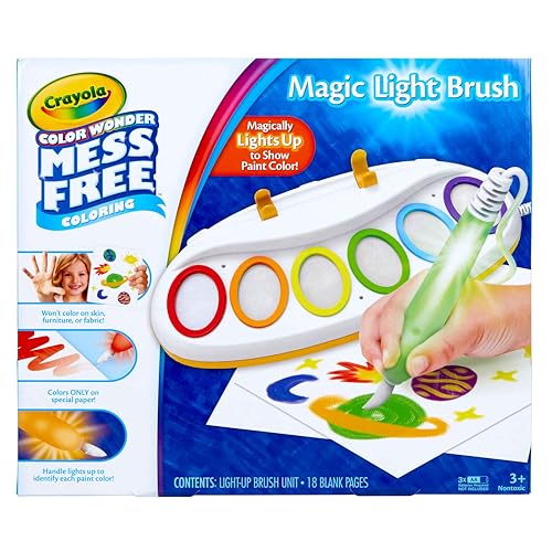 Crayola Color Wonder Magic Light Brush, Mess Free Painting Station for Kids, Holiday Gift for Kids, Toddler Toys Activities, Ages 3, 4, 5