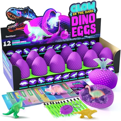 Glow in The Dark Dino Eggs Dig Kit for Kids - Dinosaur Egg Digging Toys for Boys Girls Ages 8 Year Old Boy Toddler Gifts - Birthday Party Gift Ideas - Excavation Science Activities
