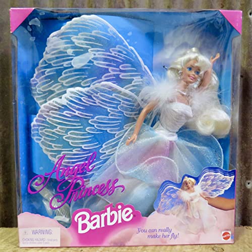 ANGEL PRINCESS BARBIE "Flying" DOLL w Glittery Gown WINGS 1998