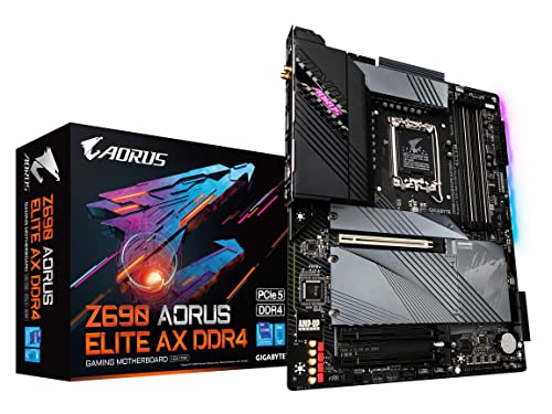 GIGABYTE Z690 AORUS Elite AX DDR4 LGA 1700/ Intel Z690/ ATX/ DDR4/ Quad M.2/ PCIe 5.0/ USB 3.2 Gen2X2 Type-C/WiFi 6/2.5GbE LAN/Gaming Motherboard