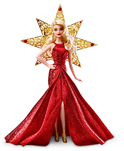 Barbie 2017 Holiday Doll with Red Metallic Gown and Accessories