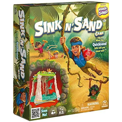 Spin Master Games Sink N Sand, Quicksand Kids Board Game with Kinetic Sand for Sensory Fun and Learning Easy Toy Gift Idea, for Preschoolers and Kids Ages 4 and up